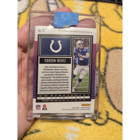 2022 Score Carson Wentz SIGNED Auto Colts Eagles Commanders Rams  Panini - Picture 2 of 6